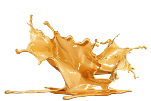 AI generated Dynamic Golden Liquid Splash png