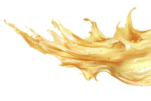 AI generated Dynamic Golden Liquid Splash png