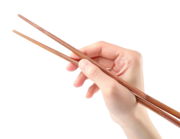 AI generated Hand Skillfully Holding Bamboo Chopsticks png