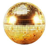 ai generiert glänzend golden Disko Ball png