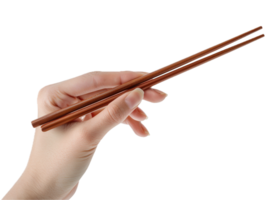 AI generated Hand Skillfully Holding Bamboo Chopsticks png