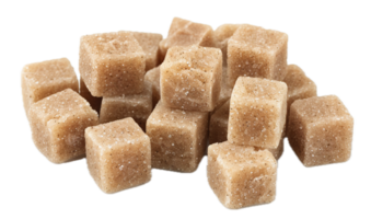 ai généré marron sucre cubes empilé png