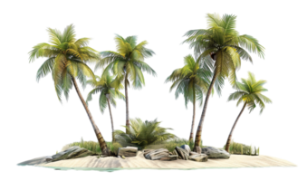 AI generated Tropical Palm Trees with Lush Greenery png