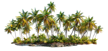 AI generated Tropical Palm Trees with Lush Greenery png