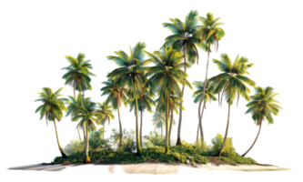 AI generated Tropical Palm Trees with Lush Greenery png