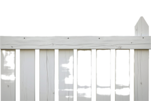 AI generated Aged White Picket Fence png