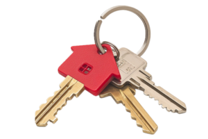 AI generated House Keys with Wooden Keychain png