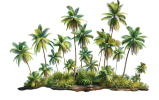 AI generated Tropical Palm Trees with Lush Greenery png