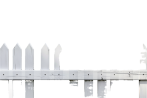 AI generated Aged White Picket Fence png