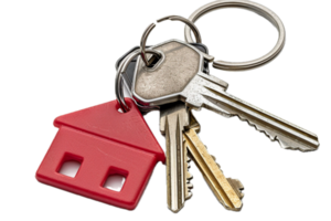 AI generated House Keys with Wooden Keychain png