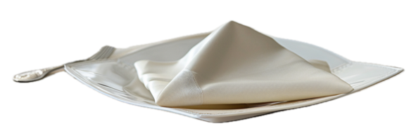 AI generated Elegant Table Setting with White Napkin and Silverware png