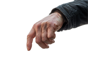 AI generated Extended Human Hand in Plaid Shirt png