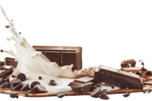 AI generated Splashing Milk and Chocolate Blend png
