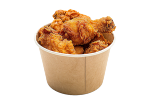 AI generated Crispy Fried Chicken in a Paper Bucket png