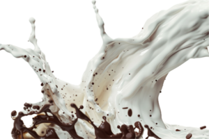 ai generato spruzzi latte e cioccolato miscela png