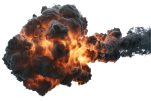 AI generated Intense Explosion Fireball with Smoke png