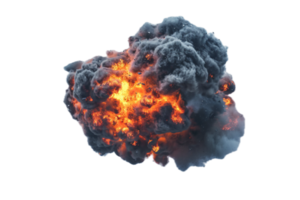 ai generiert heftig Explosion Feuerball mit Rauch png