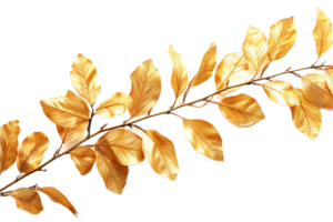 ai generiert golden Blatt Ast png