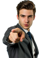 AI generated Businessman Pointing Finger Forward png