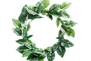 AI generated Green Leafy Wreath png