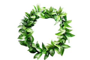 AI generated Green Leafy Wreath png