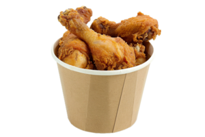 AI generated Crispy Fried Chicken in a Paper Bucket png