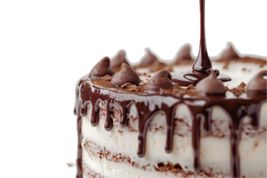 ai generato lucido cioccolato ganache scrosciante su torta png