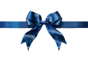 AI generated Elegant Blue Satin Ribbon Bow png