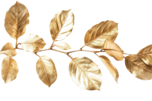 ai generato d'oro foglia ramo png