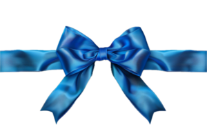 AI generated Elegant Blue Satin Ribbon Bow png