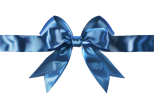 AI generated Elegant Blue Satin Ribbon Bow png