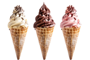 AI generated Strawberry Soft Serve Ice Cream with Chocolate Shavings png