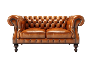 ai gerado vintage couro adornado sofá png