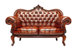 AI generated Vintage Leather Tufted Sofa png