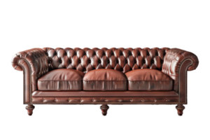 AI generated Vintage Leather Tufted Sofa png