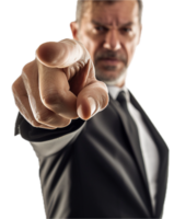 AI generated Businessman Pointing Finger Forward png