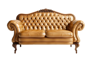 AI generated Vintage Leather Tufted Sofa png