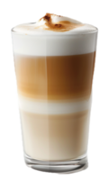 ai gerado em camadas café com leite macchiato dentro uma Claro vidro png