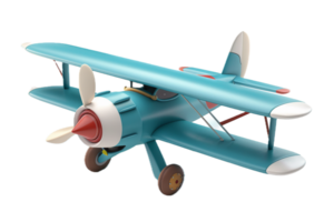 ai generiert Jahrgang Blau Modell- Flugzeug 3d png
