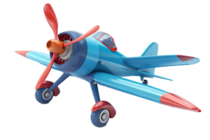 ai generiert Jahrgang Blau Modell- Flugzeug 3d png