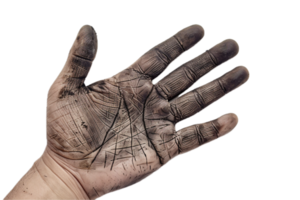 AI generated Detailed Human Palm Showing Lines and Textures png