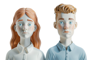 AI generated 3D Animated Boy and Girl Characters Portraits png