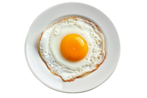ai generado soleado lado arriba huevo en blanco plato png