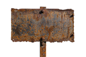 ai gerado velho oxidado metal placa em uma postar png