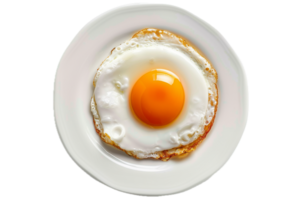 ai generado soleado lado arriba huevo en blanco plato png