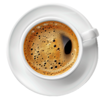 ai gegenereerd espresso koffie in wit kop top visie PNG