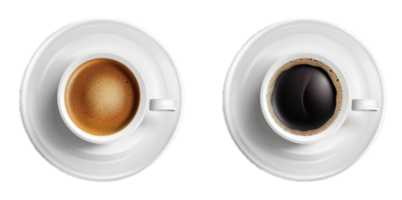 ai generado Café exprés café en blanco taza parte superior ver png