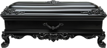 AI generated Elegant Black Casket png