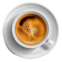 AI generated Espresso Coffee in White Cup Top View png