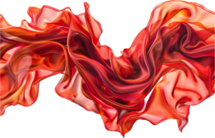 AI generated Red Silk Fabric Shaped into a Heart png